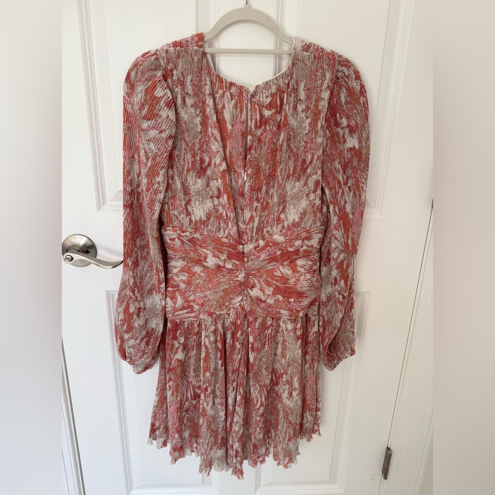 Astr The Label ADR100551 Plisse Pleated Dress Coral Multi Floral - Picture 6 of 13